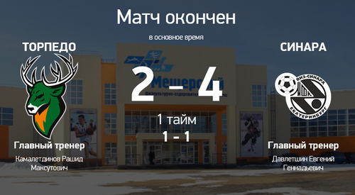 Торпедо – Синара. Итоги первого матча Торпедо – Синара. Итоги первого матча