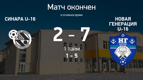 Итоги матча Синара U-16 – Новая генерация U-16 Итоги матча Синара U-16 – Новая генерация U-16