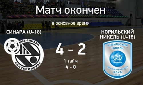 Итоги матча Синара U-18 – Норильский никель U-18 Итоги матча Синара U-18 – Норильский никель U-18