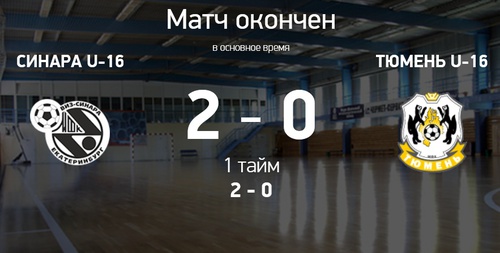 Итоги матча Синара U-16 – Тюмень U-16 Итоги матча Синара U-16 – Тюмень U-16